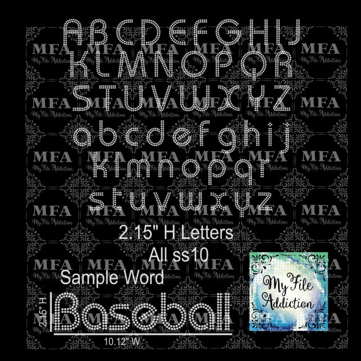 2.15" Bash Letters Rhinestone Digital Download File