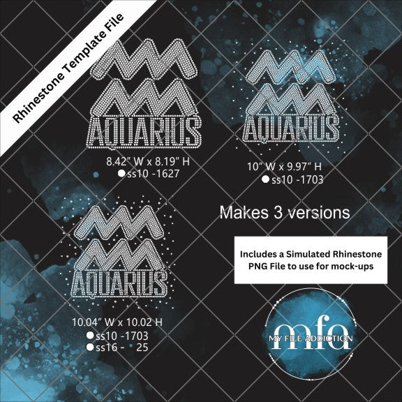 Aquarius Scatter Rhinestone Template File - My File Addiction