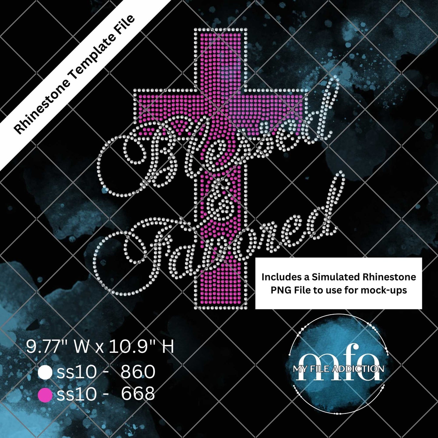 Blessed & Favored Rhinestone Template File