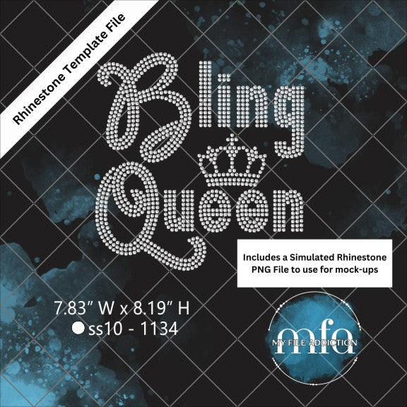 Bling Queen Rhinestone Template File