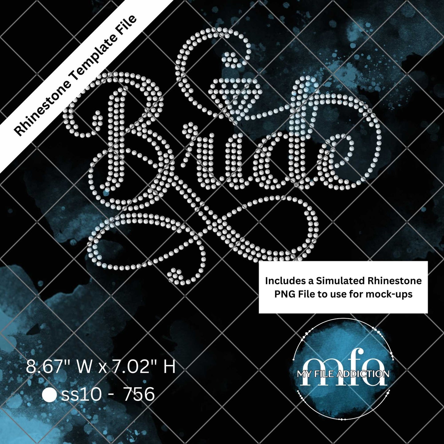 Bride Fancy 2 Rhinestone Template File
