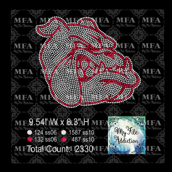 Bulldog 2 Rhinestone Digital Download File