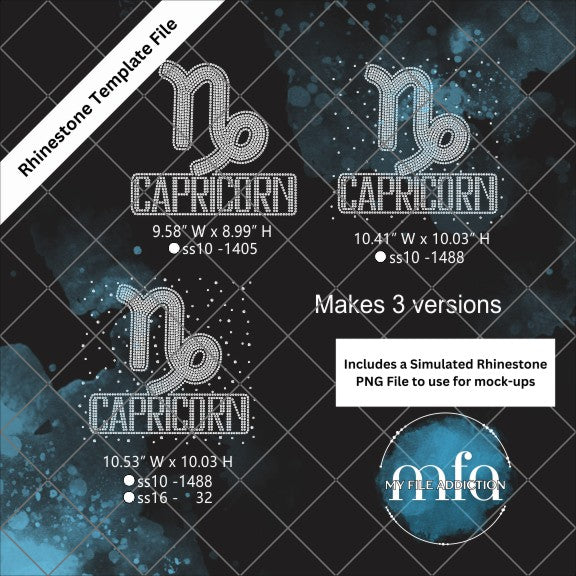 Capricorn Scatter Rhinestone Template File - My File Addiction