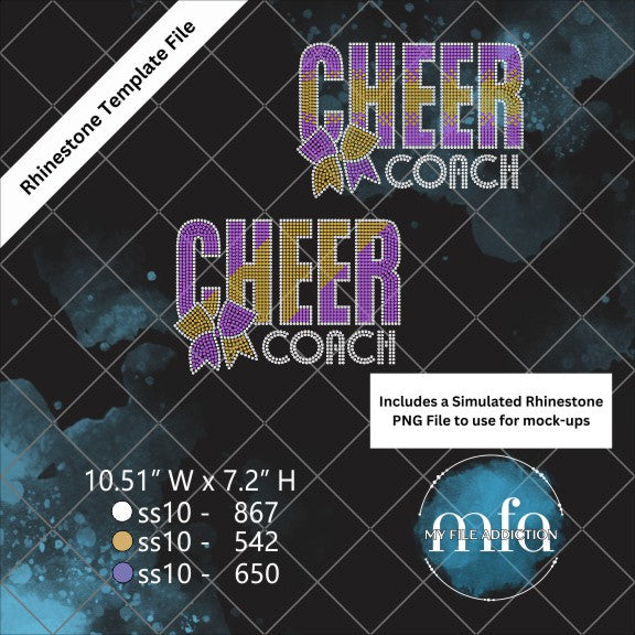 Cheer Coach 2 Layouts Rhinestone Template File