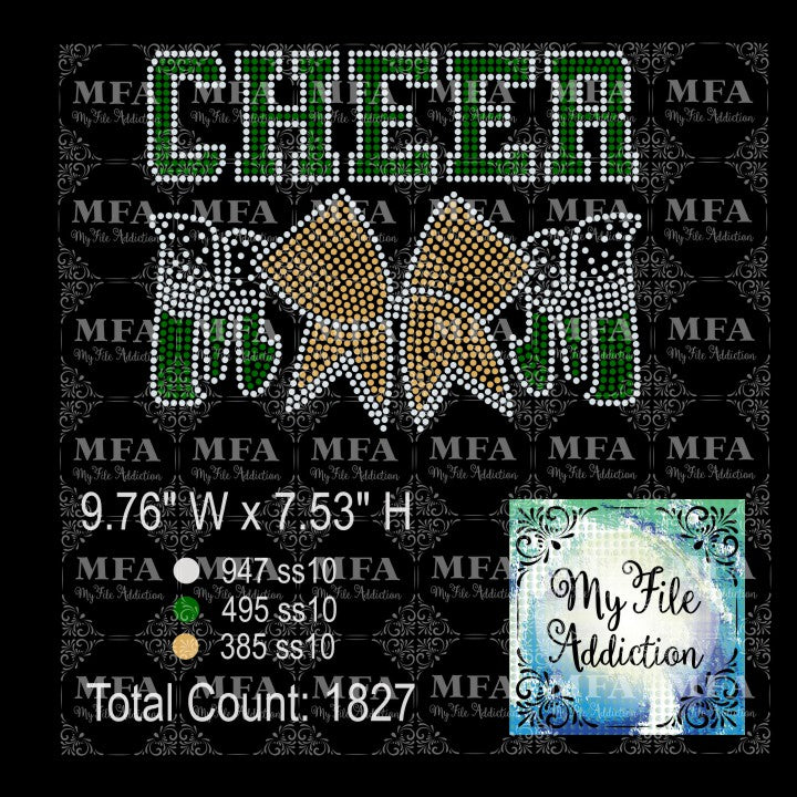 Cheer Mom Bow 1 Rhinestone Digital Download File