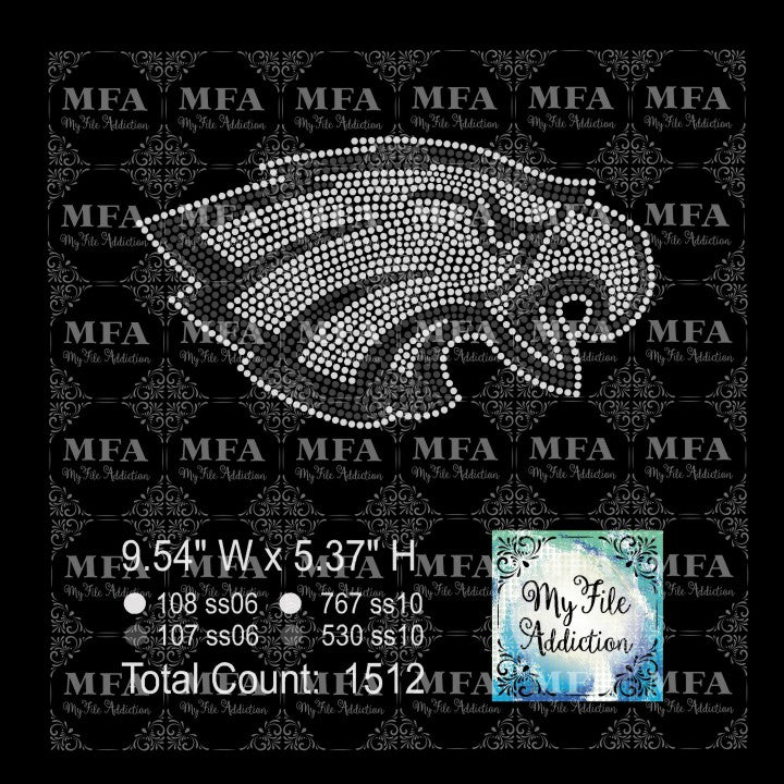 Eagle Head Mascot Rhinestone Digital Download File