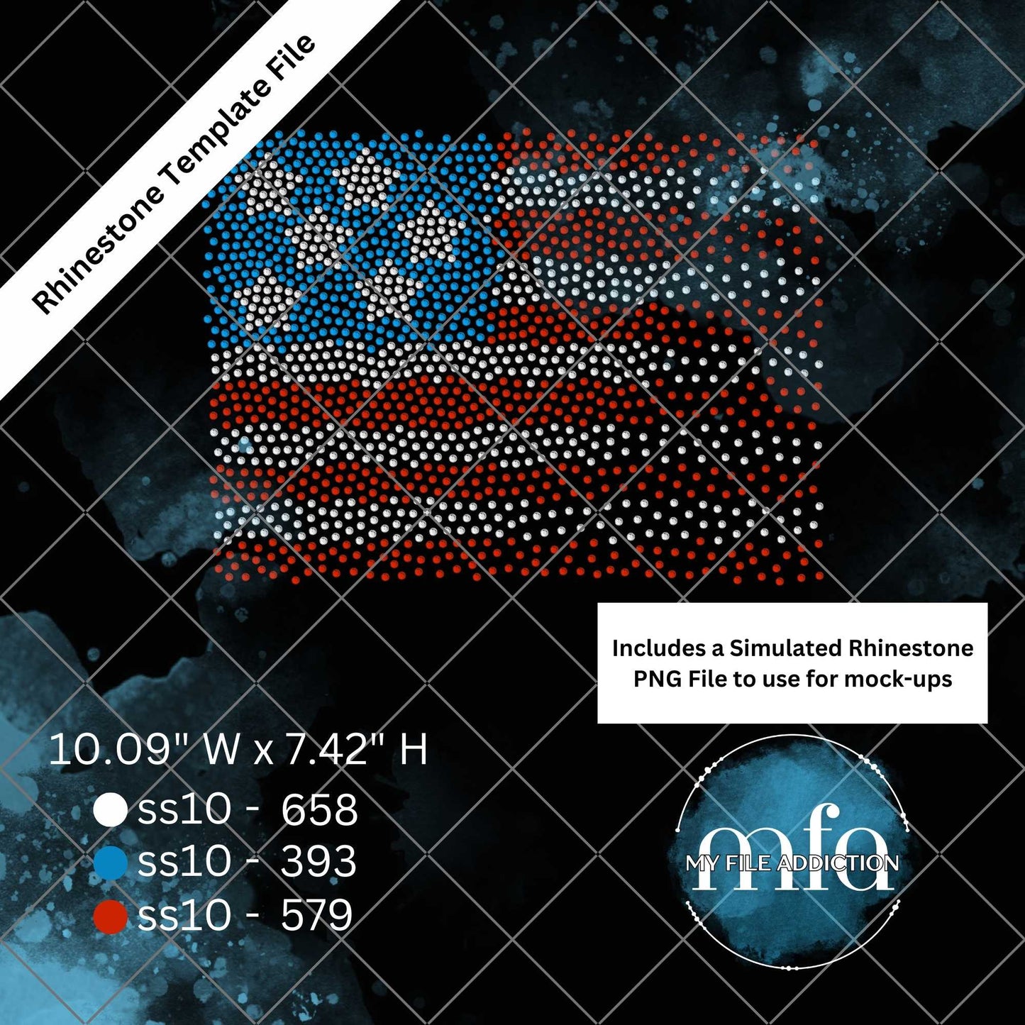 Flag Scatter Rhinestone Template File