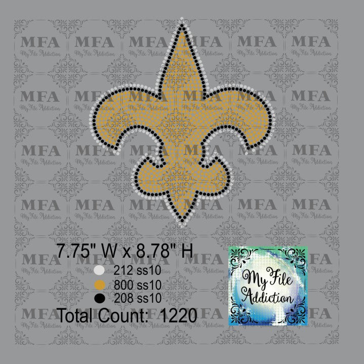 Fleur De Lis Large Rhinestone Digital Download File