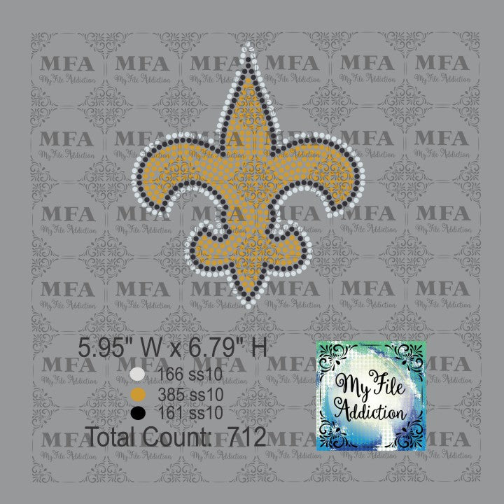 Fleur De Lis Medium Rhinestone Digital Download File