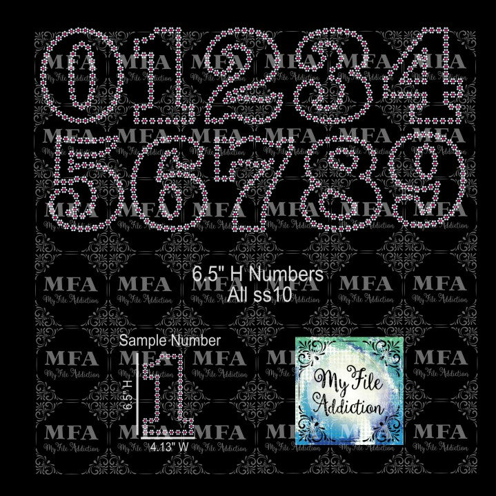 Flower Numbers Rhinestone Digital Download File