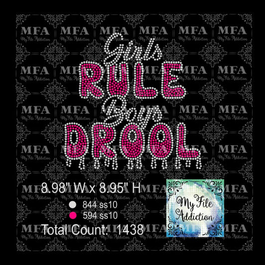 Girls Rule Boys Drool 1 Rhinestone Digital Download File