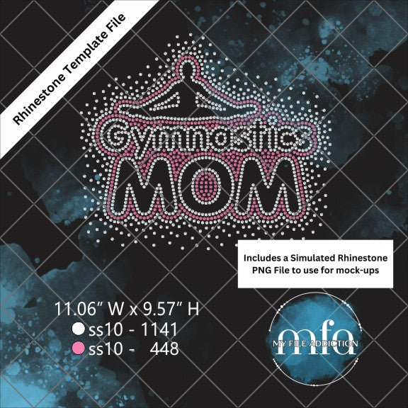 Gymnastics Mom Scatter 1 Rhinestone Template File