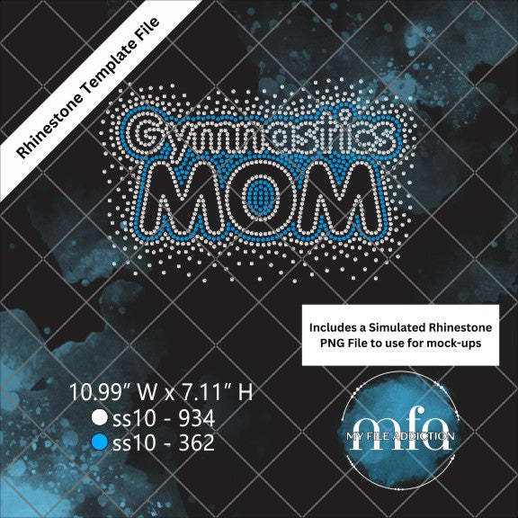 Gymnastics Mom Scatter 3 Rhinestone Template File
