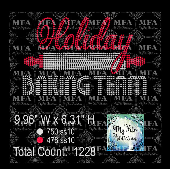 Holiday Baking Team 2 Rhinestone Digital Download File