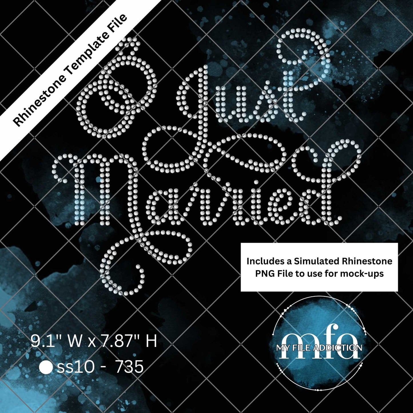 Just Married 2 Rhinestone Template File