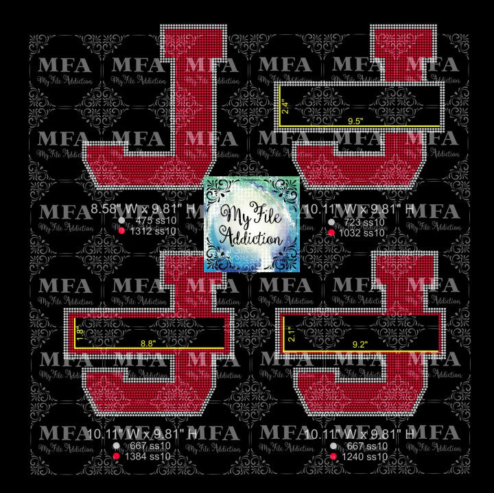 J with Banner Rhinestone Digital Download File