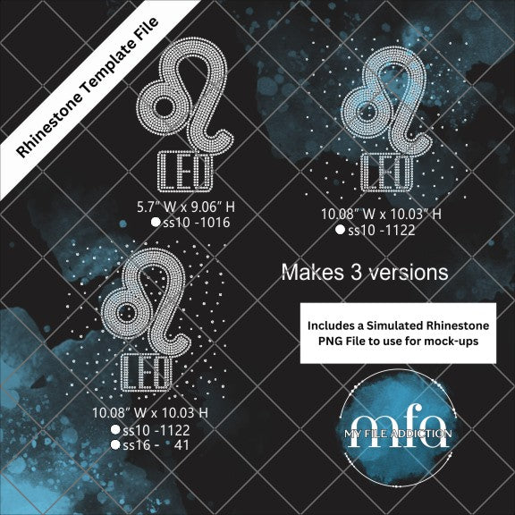 Leo Scatter Rhinestone Template File
