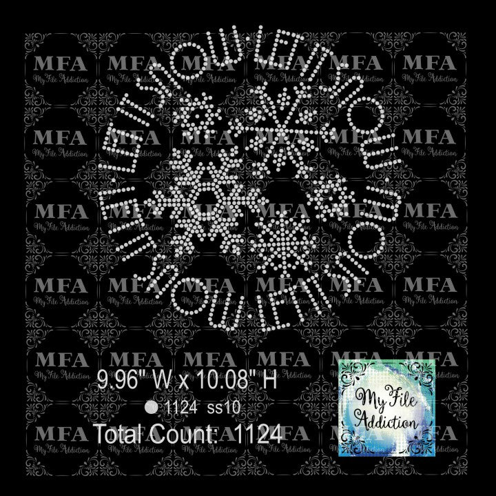 Let It Snow 3 Rhinestone Digital Download File