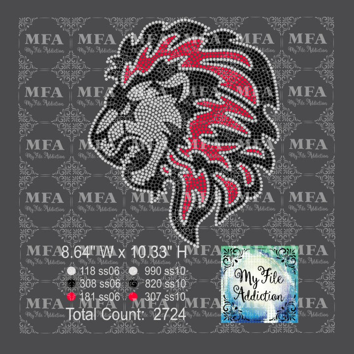 Lion 2 Rhinestone Digital Download File - My File Addiction