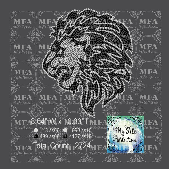 Lion 3 Rhinestone Digital Download File
