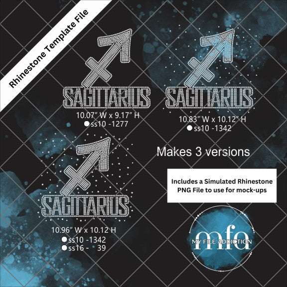 Sagittarius Scatter Rhinestone Template File Libra