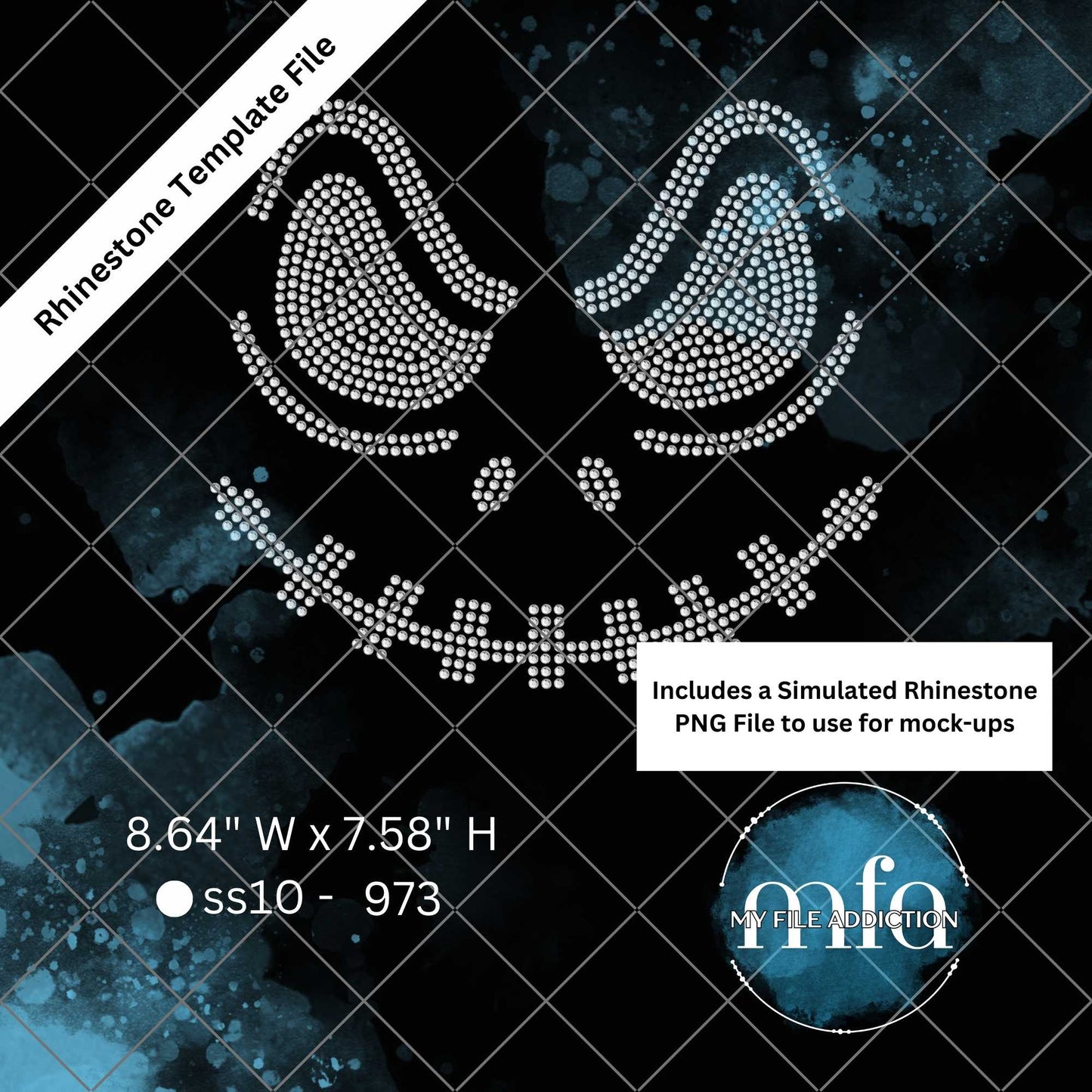 Scary Face Rhinestone Template File