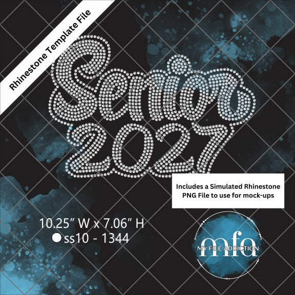 Senior 2027 2 Rhinestone Template File