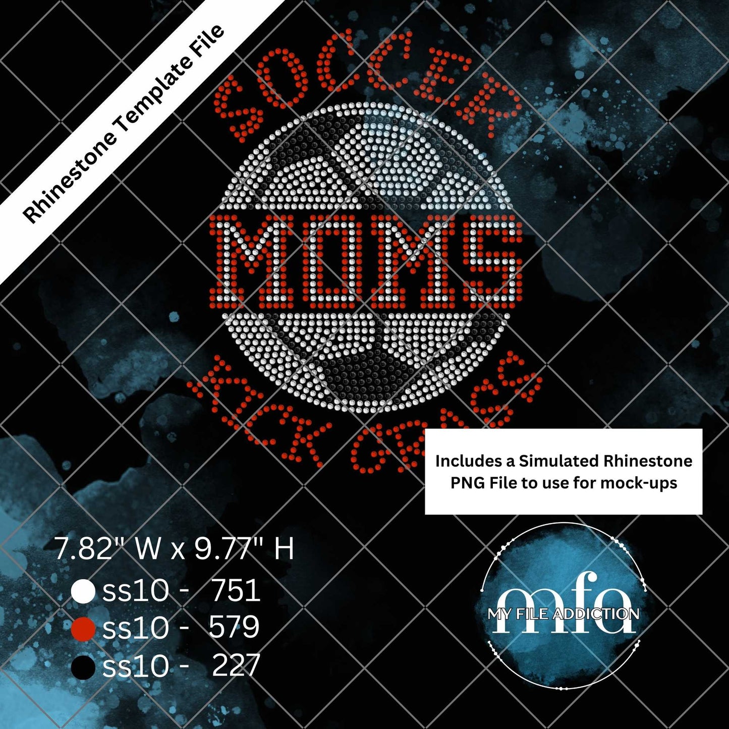 Soccer Moms Kick Grass Rhinestone Template File