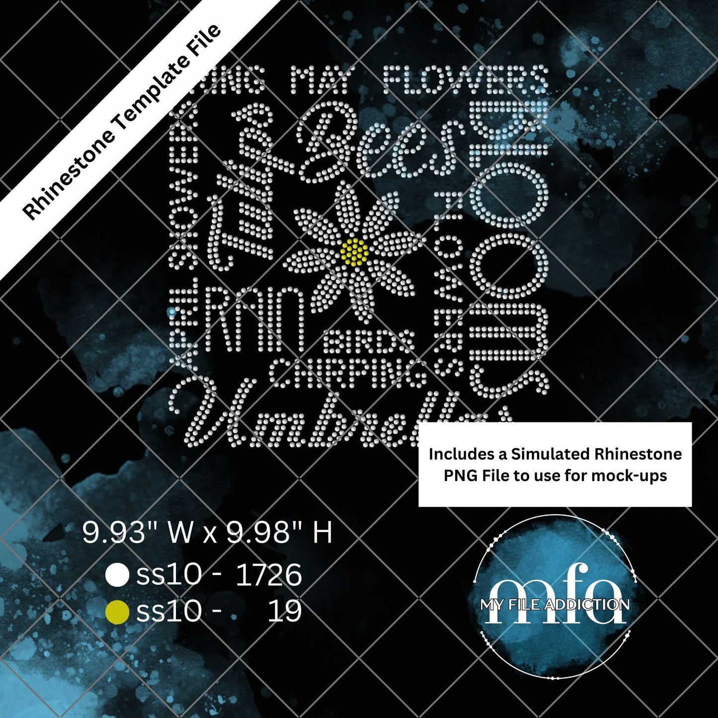 Spring Subway Art Rhinestone Template File