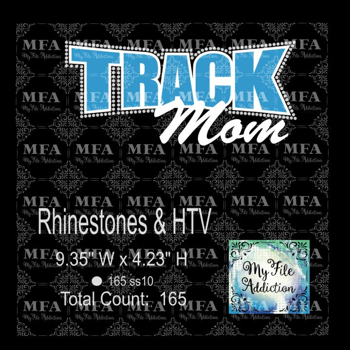 Track Mom 2 Rhinestones & Vector Digital Download File