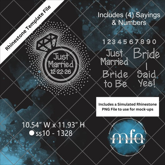 Wedding Ring Scatter 2 Rhinestone Template File