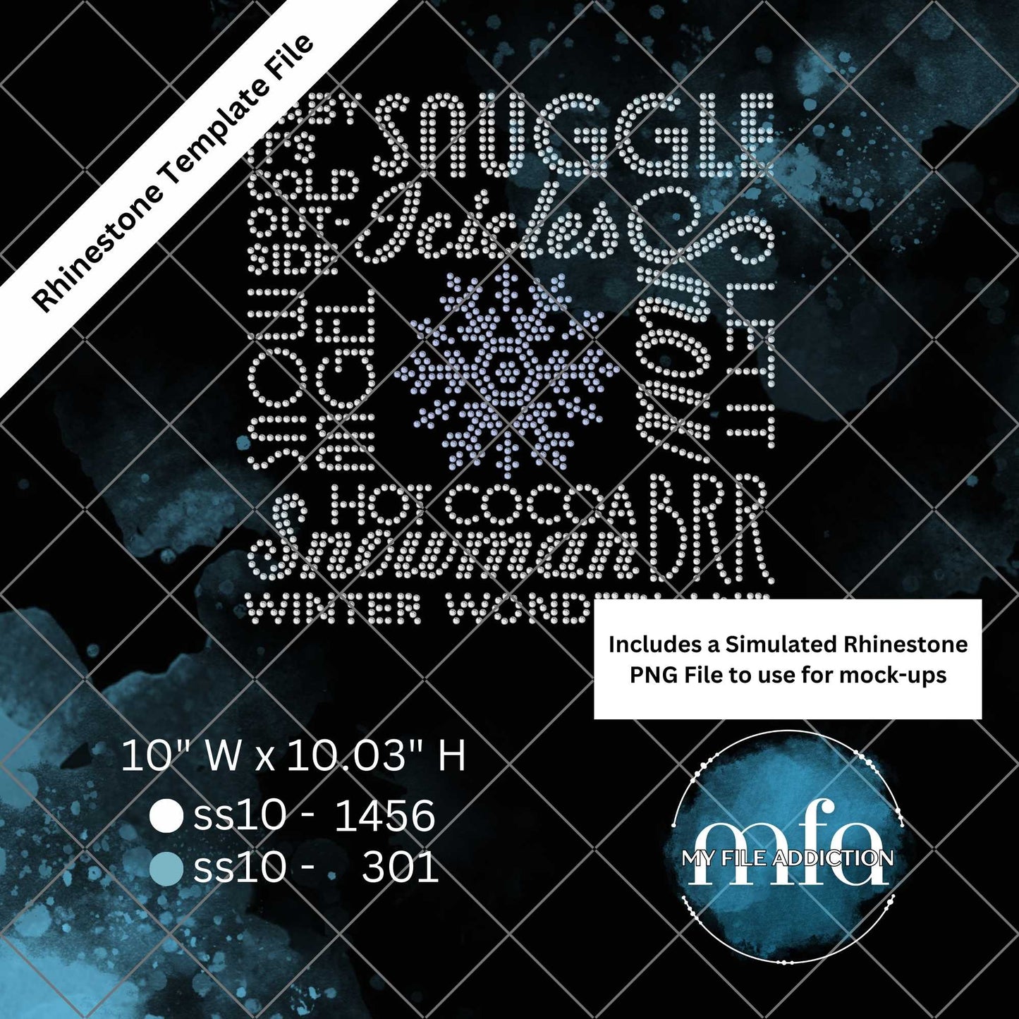 Winter Subway Art Rhinestone Template File