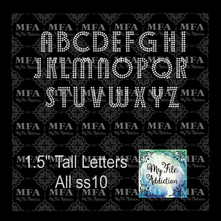 1.5" Deco Font Rhinestone Digital Download File