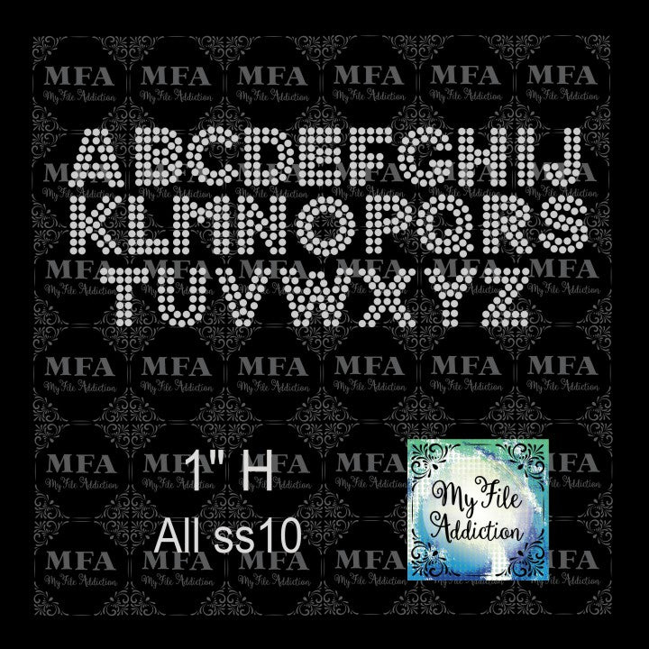 1" Arial Letters Rhinestone Digital Download File - My File Addiction