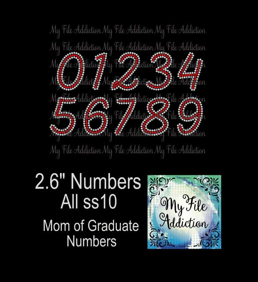2.6" Numbers Rhinestone Digital Download File - My File Addiction