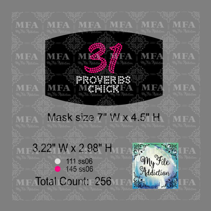 31 Proverbs Chick Small Rhinestone Digital Download File