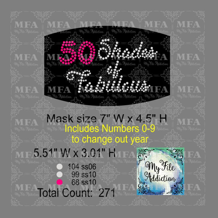 50 Shades of Fabulous Small Rhinestone Digital Download File