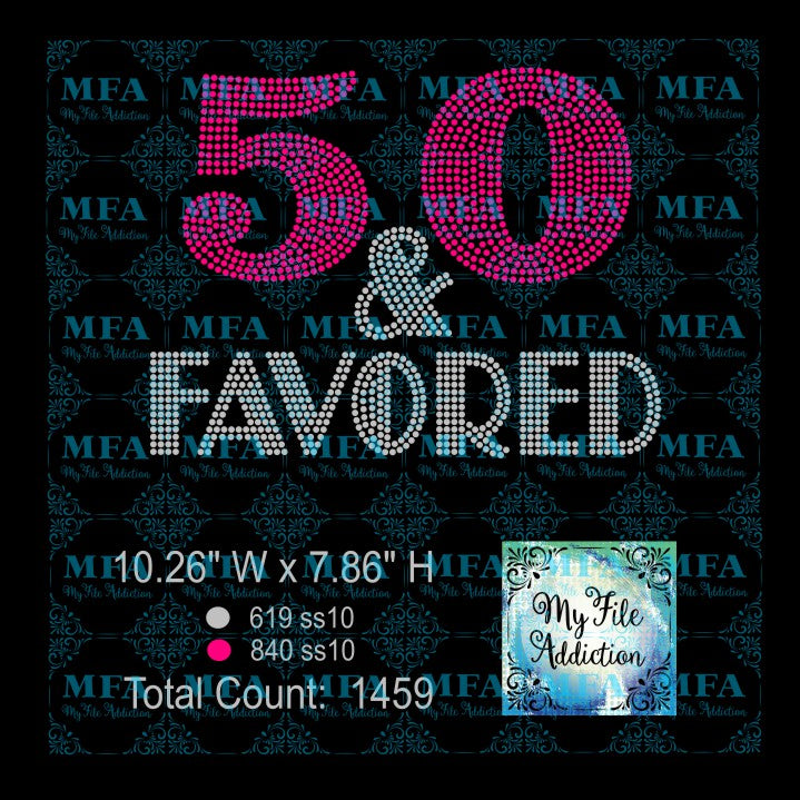 50 & Favored Rhinestone Digital Download File - My File Addiction