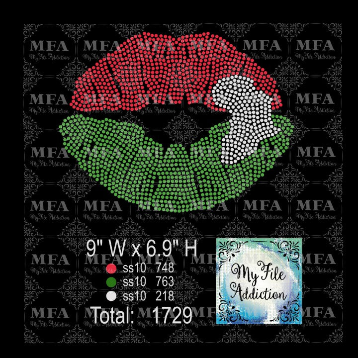 Africa Lips Rhinestone Digital Download File - My File Addiction
