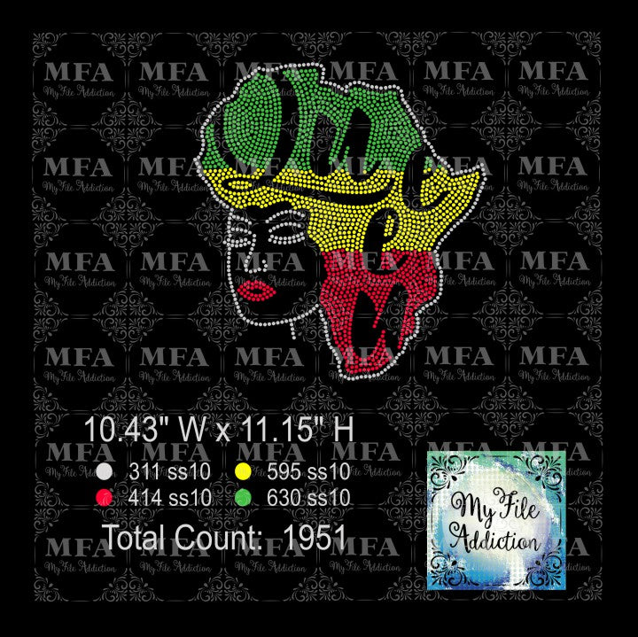 Africa Queen Script 2 Rhinestone Digital Download File - My File Addiction