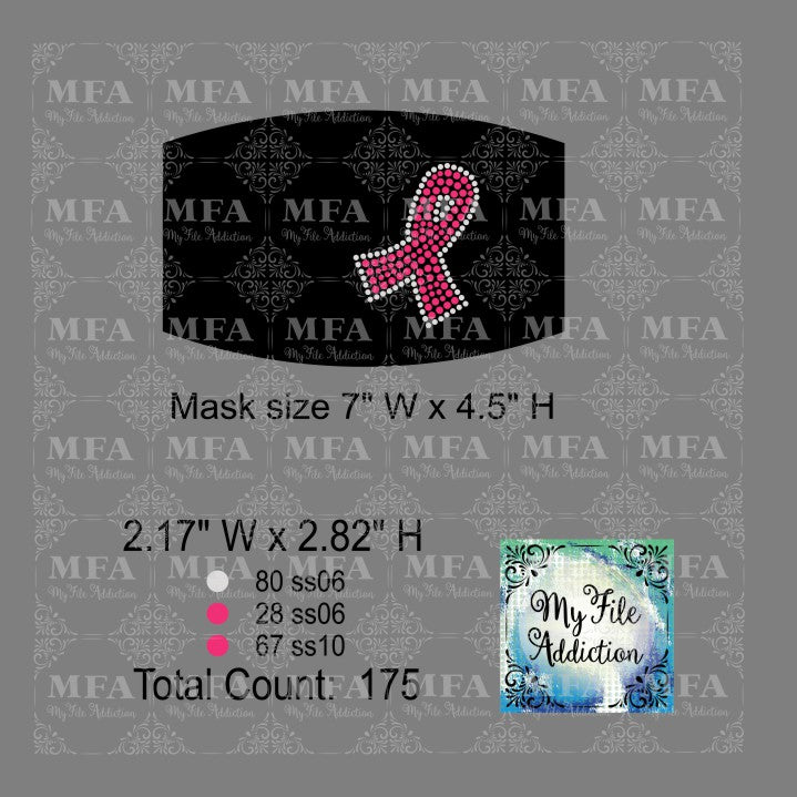 Awareness Ribbon Small Cancer Rhinestone Digital Download File