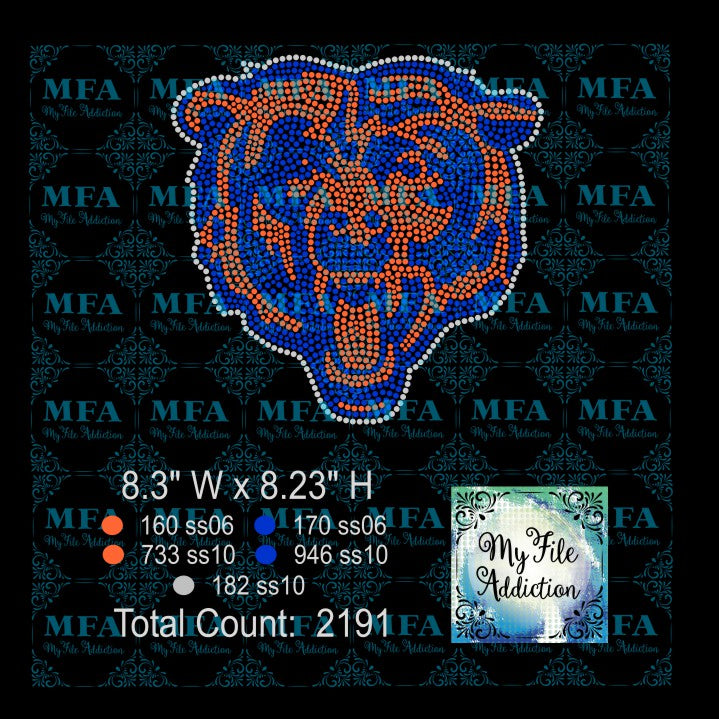 Bear 2 Rhinestone Digital Download File - My File Addiction