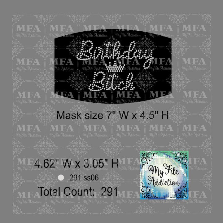 Birthday Bitch Small Rhinestone Digital Download File