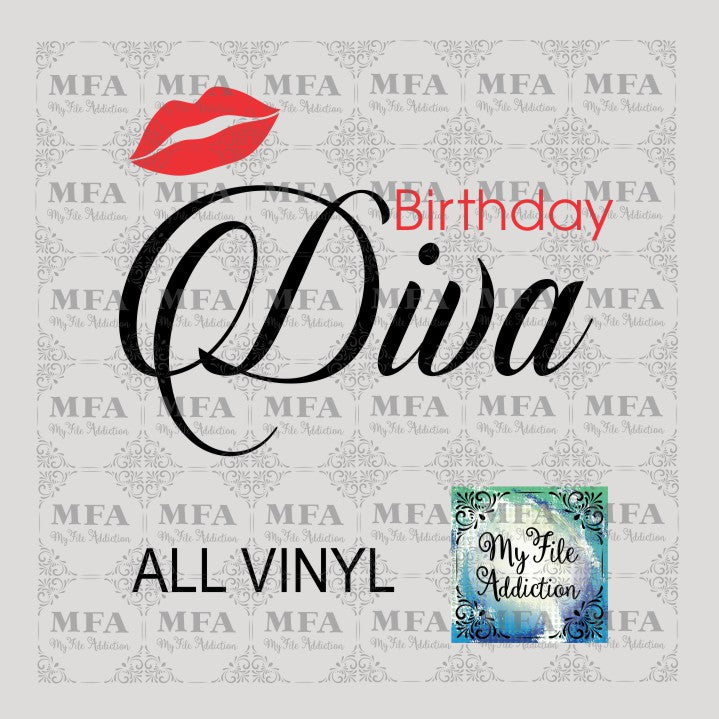 Birthday Diva 1 Vector Digital Download File