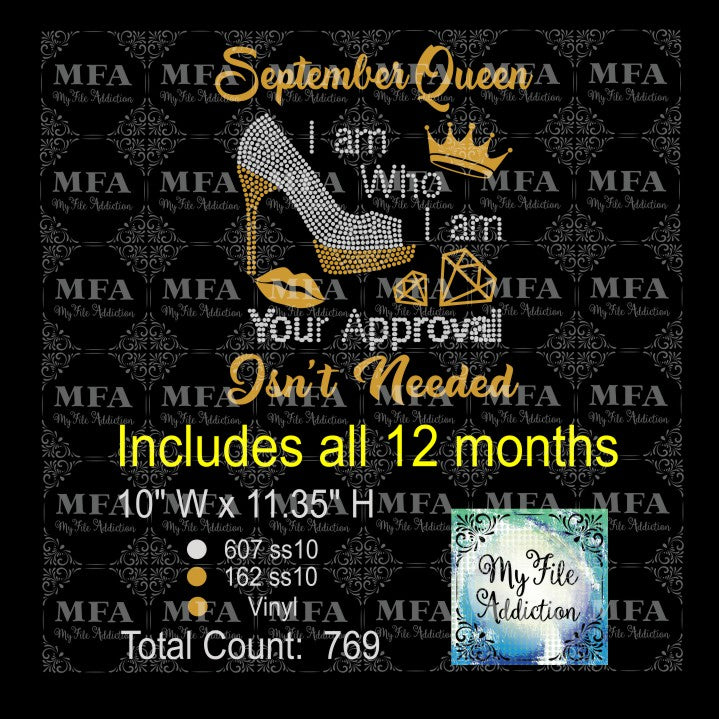 Birthday Queen I Am Who I Am Rhinestone & Vector Digital Download File