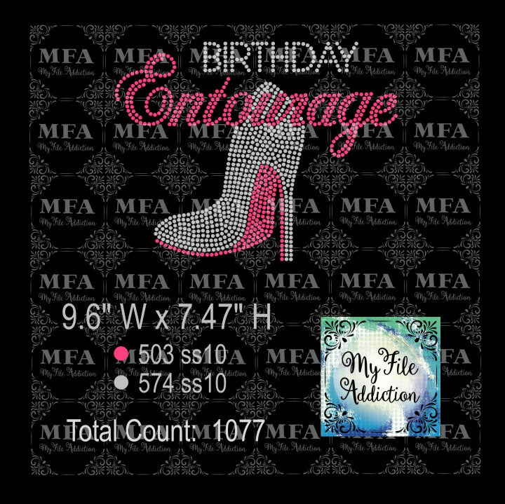 Birthday Entourage 1 Rhinestone Digital Download File - My File Addiction
