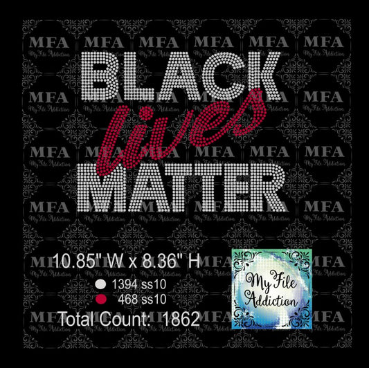 Black Lives Matter Rhinestone Digital Download File - My File Addiction