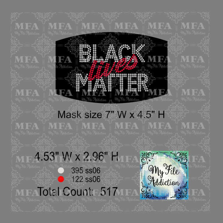 Black Lives Matter Small Rhinestone Digital Download File - My File Addiction