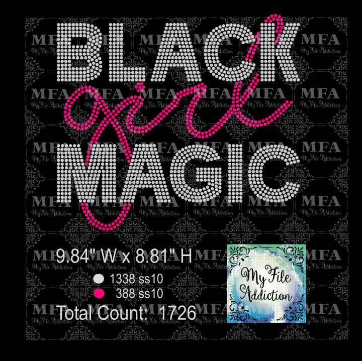 Black Girl Magic 4 Rhinestone Digital Download File - My File Addiction