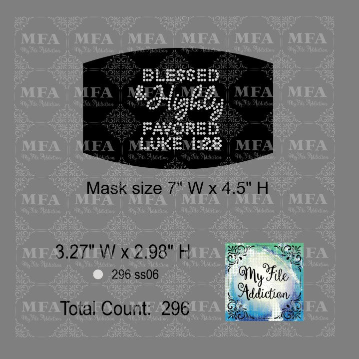 Blessed & Highly Favored Small Rhinestone Digital Download File